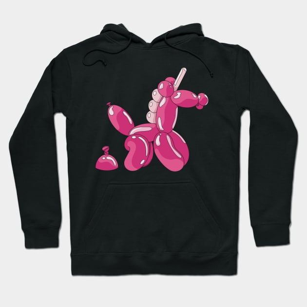 Bright pink balloon unicorn making a balloon unicorn poop... Hoodie by Fruit Tee